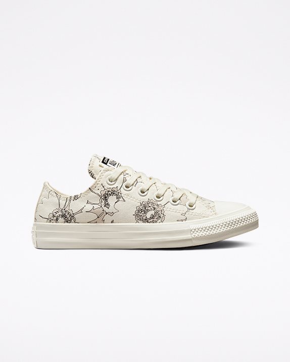 Womens Converse Chuck Taylor All Star Summer Florals Low Top Egret - Click Image to Close