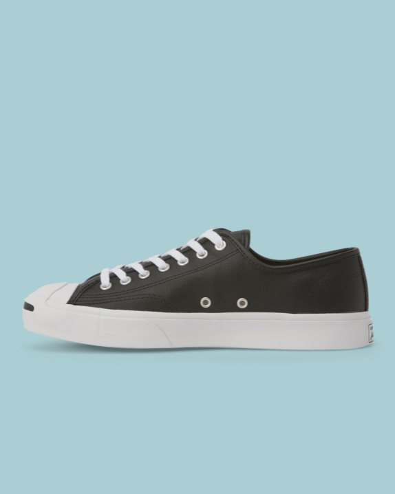 Unisex Converse Jack Purcell Foundational Leather Low Top Black - Click Image to Close