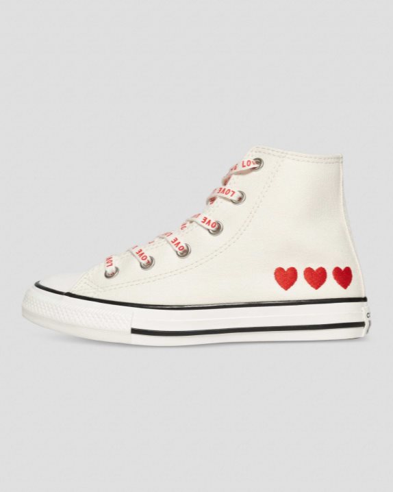 Chuck Taylor All Star Crafted With Love Junior High Top Vintage White - Click Image to Close