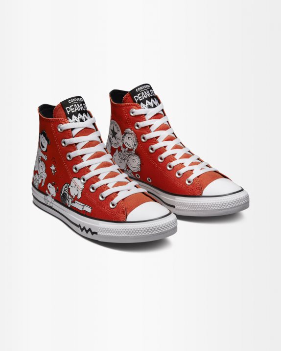 Unisex Converse X Peanuts Unisex Chuck Taylor All Star High Top Signal Red - Click Image to Close