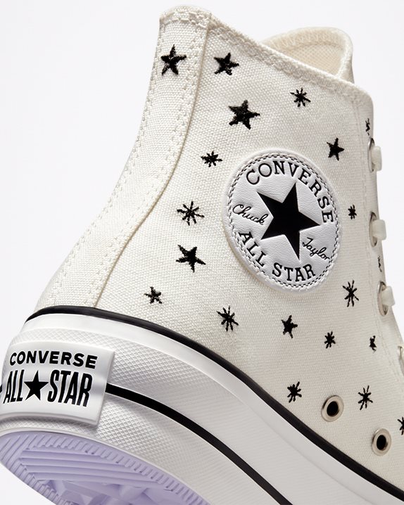 Womens Converse Chuck Taylor All Star Lift Crystal Energy High Top Egret