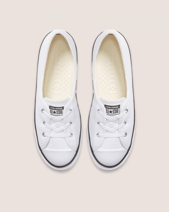 Womens Converse Chuck Taylor All Star Ballet Lace Faux Leather Slip White