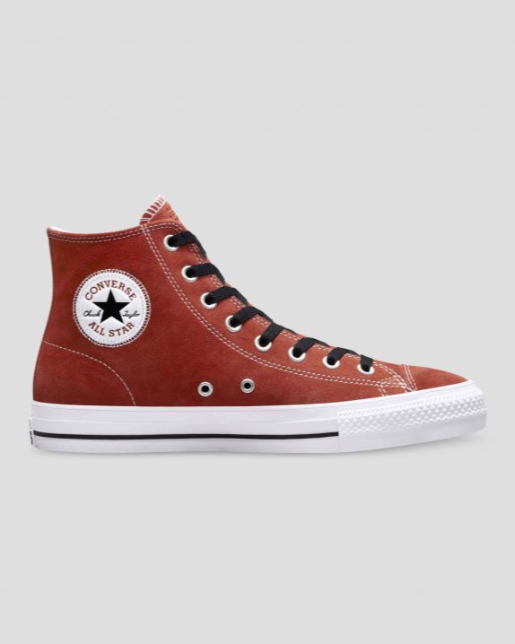 Unisex CONS Chuck Taylor All Star Pro Suede High Top Dark Terracotta - Click Image to Close