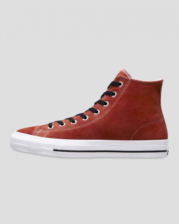 Unisex CONS Chuck Taylor All Star Pro Suede High Top Dark Terracotta - Click Image to Close