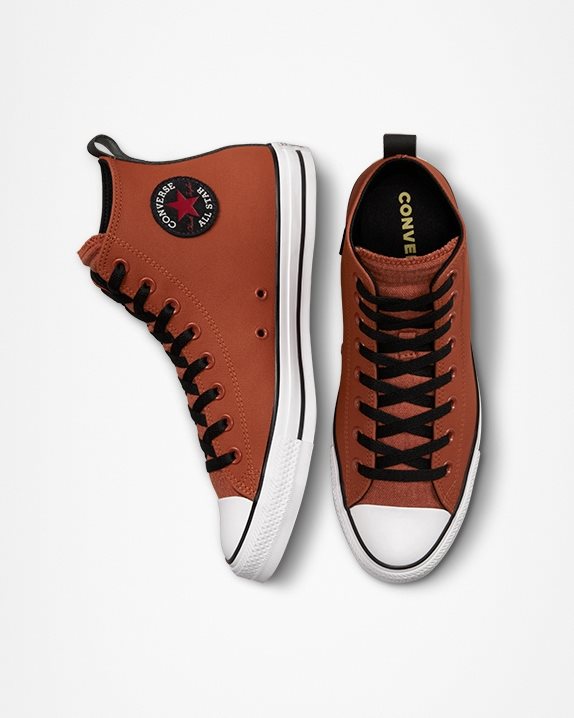 Unisex Converse Chuck Taylor All Star Tec-Tuff Water Resistant High Top Rugged Orange - Click Image to Close