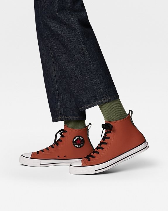 Unisex Converse Chuck Taylor All Star Tec-Tuff Water Resistant High Top Rugged Orange - Click Image to Close