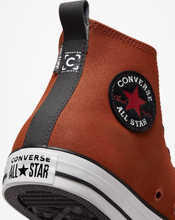 Unisex Converse Chuck Taylor All Star Tec-Tuff Water Resistant High Top Rugged Orange - Click Image to Close