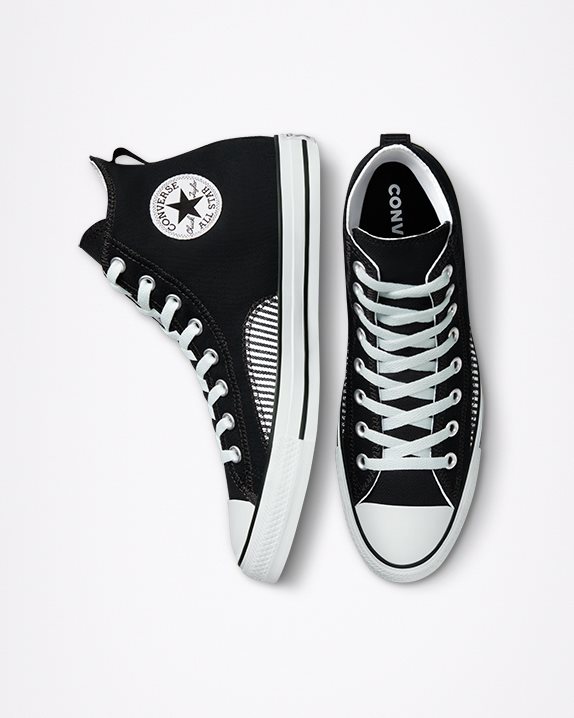 Unisex Converse Chuck Taylor All Star Hickory Stripe High Top Black - Click Image to Close