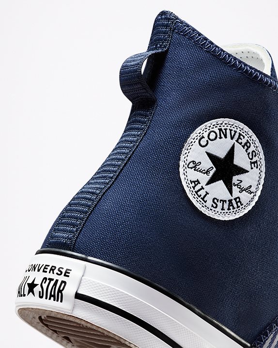 Unisex Converse Chuck Taylor All Star Hickory Stripe High Top Midnight Navy - Click Image to Close