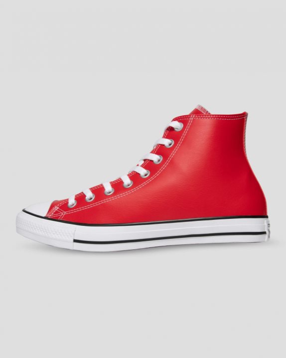 Unisex Converse Chuck Taylor All Star Faux Leather High Top Red