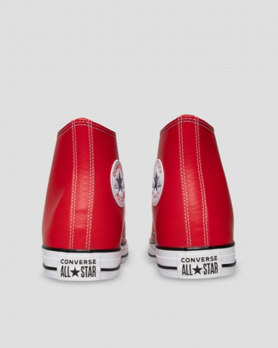 Unisex Converse Chuck Taylor All Star Faux Leather High Top Red