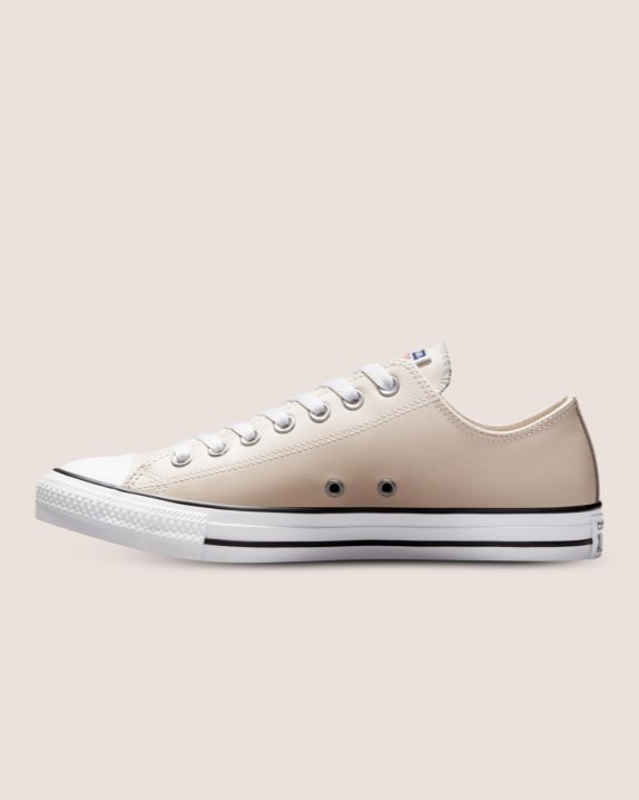 Unisex Converse Chuck Taylor All Star Faux Leather Low Top Desert Sand - Click Image to Close