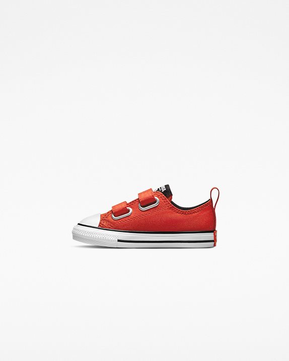 Kids Converse X Peanuts Chuck Taylor All Star Toddler 2V Low Top Signal Red - Click Image to Close