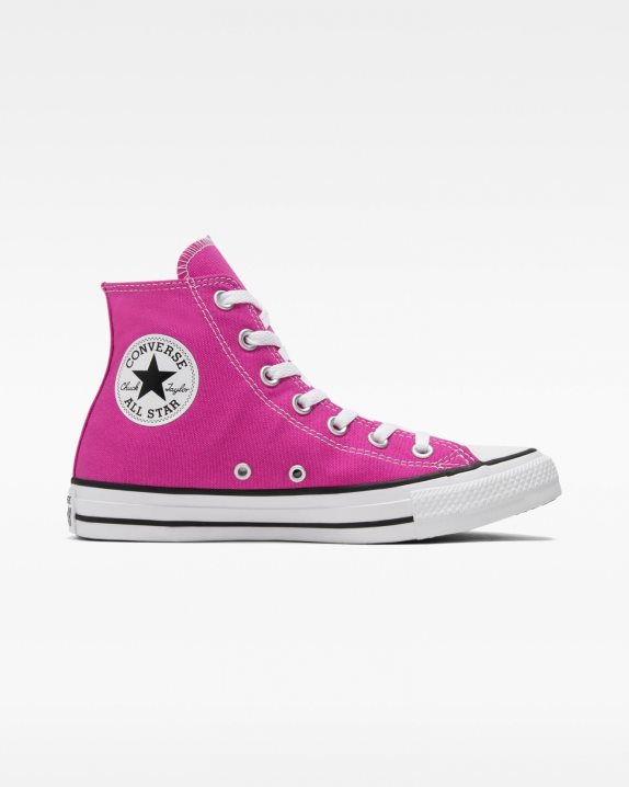 Unisex Converse Chuck Taylor All Star Seasonal Colour High Top Active Fuchsia - Click Image to Close