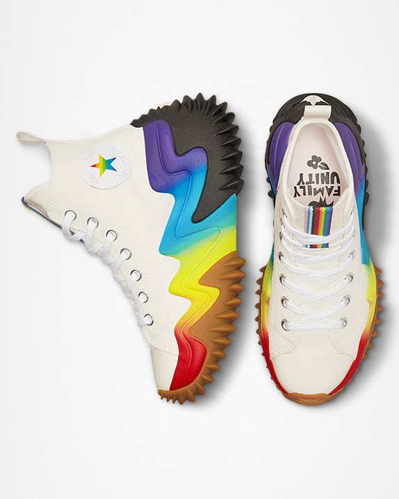 Unisex Converse Run Star Motion Pride High Top Egret - Click Image to Close