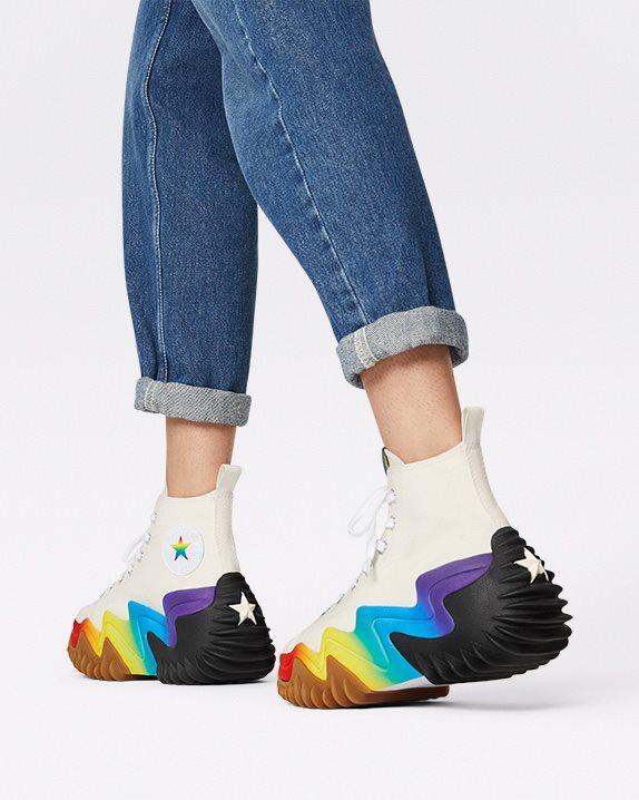 Unisex Converse Run Star Motion Pride High Top Egret