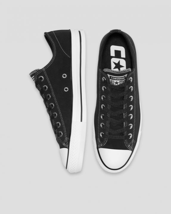 Unisex Converse Chuck Taylor All Star Pro Suede Low Top Black - Click Image to Close