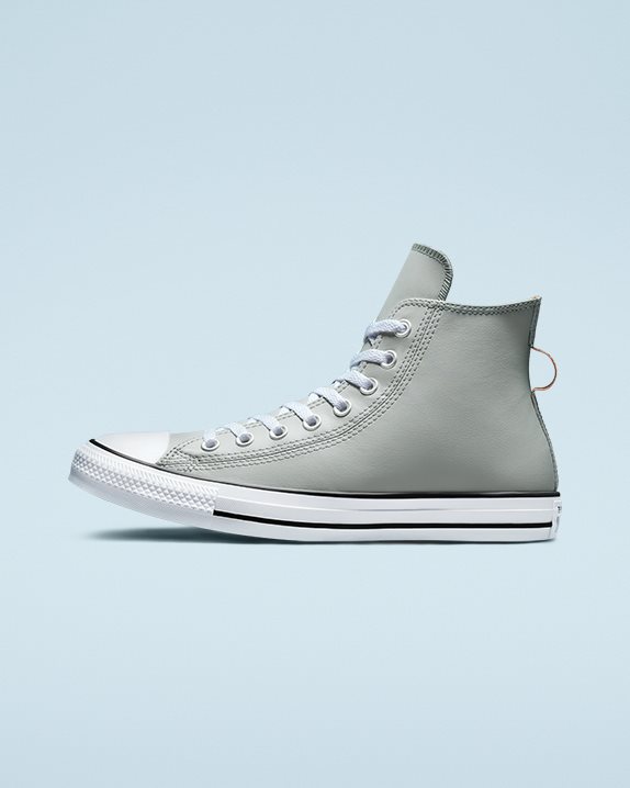 Unisex Converse Chuck Taylor All Star Crafted Faux Leather High Top Slate Sage - Click Image to Close