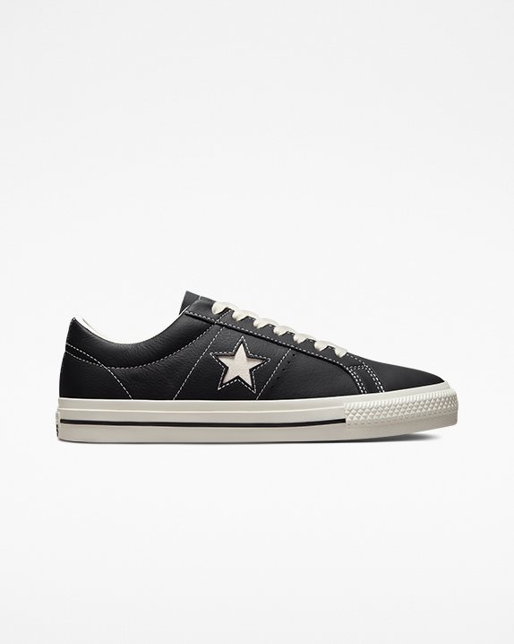 Unisex Converse One Star Pro Leather Low Top Black - Click Image to Close