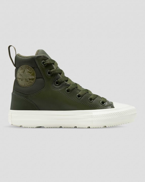 Unisex Converse Chuck Taylor All Star Faux Leather Berkshire Boot High Top Cargo Khaki - Click Image to Close