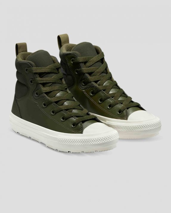 Unisex Converse Chuck Taylor All Star Faux Leather Berkshire Boot High Top Cargo Khaki