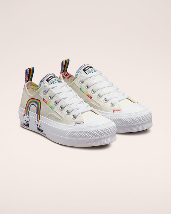 Unisex Converse Chuck Taylor All Star Pride Lift Low Top Egret