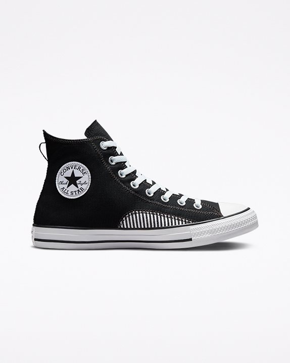 Unisex Converse Chuck Taylor All Star Hickory Stripe High Top Black - Click Image to Close