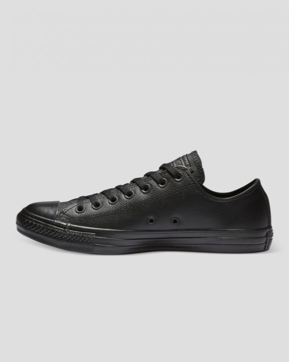Unisex Converse Chuck Taylor All Star Leather Low Top Black Mono