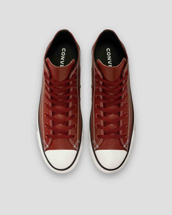 Unisex Converse Chuck Taylor All Star Embossed Leather High Top Dark Terracotta