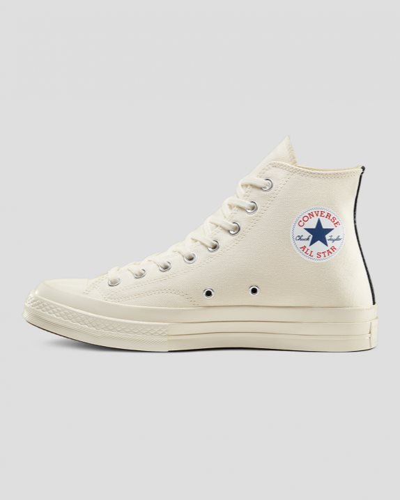 Unisex Converse X Comme des Gar?ons Chuck 70 Play High Top Milk - Click Image to Close