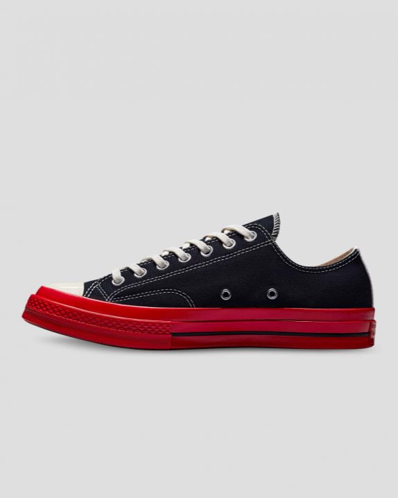 Unisex Converse X Comme des Gar?ons PLAY Chuck 70 Low Top Black - Click Image to Close