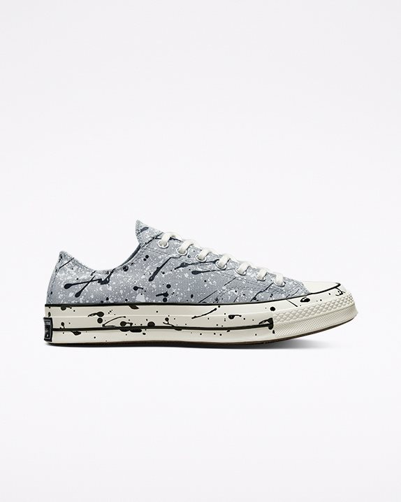 Unisex Converse Chuck 70 Paint Splatter Low Top Ash Stone - Click Image to Close