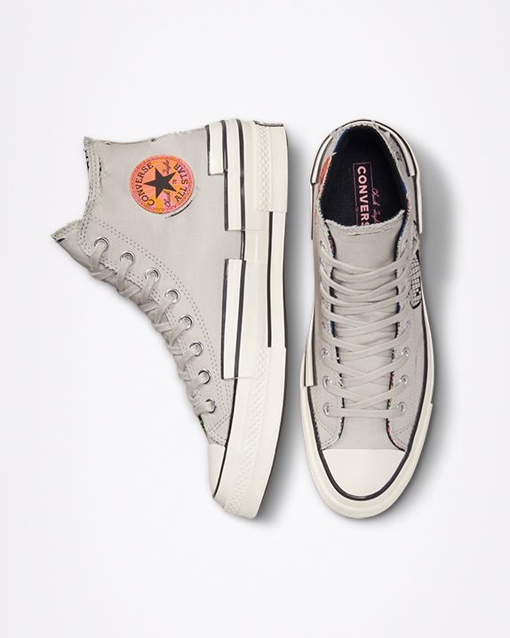 Unisex Converse Chuck 70 Trippy Heel High Top Light Bone - Click Image to Close