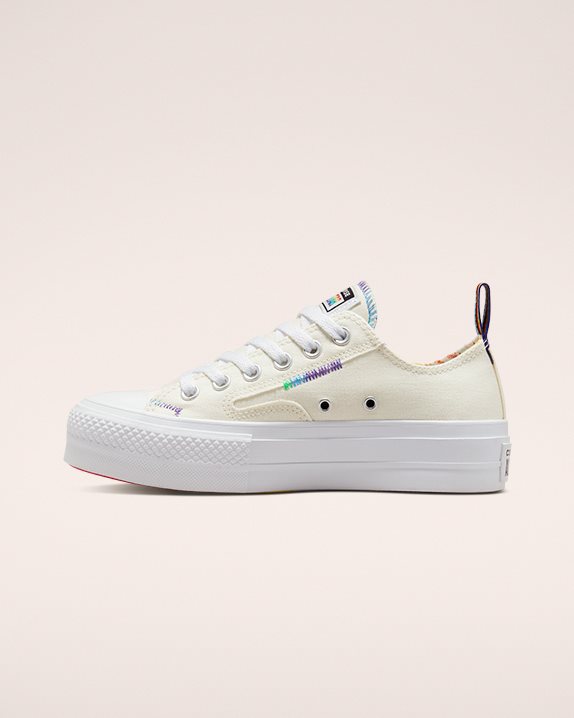 Unisex Converse Chuck Taylor All Star Pride Lift Low Top Egret