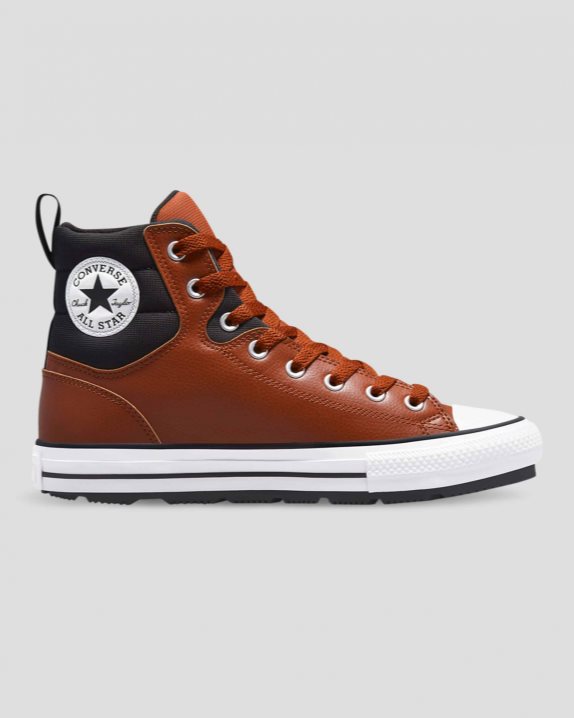 Unisex Converse Chuck Taylor All Star Faux Leather Berkshire Boot High Top Cedar Bark - Click Image to Close