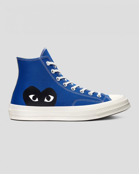 Unisex Converse X Comme des Gar?ons Chuck 70 Play High Top Blue Quartz - Click Image to Close