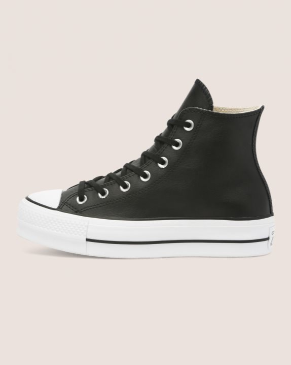 Womens Converse Chuck Taylor All Star Lift Clean Leather High Top Black