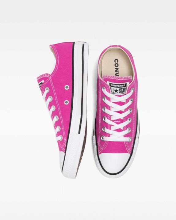 Unisex Converse Chuck Taylor All Star Seasonal Colour Low Top Active Fuchsia - Click Image to Close