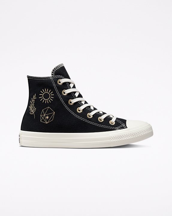 Womens Converse Chuck Taylor All Star Festival Golden Mind High Top Black - Click Image to Close
