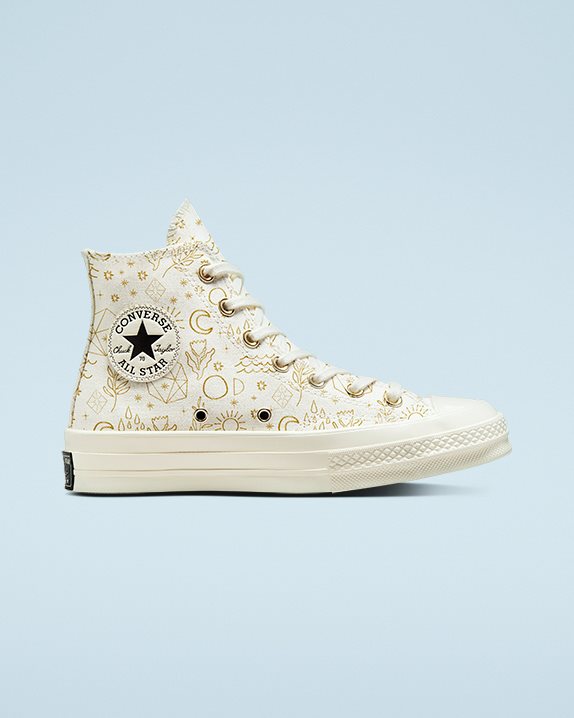 Womens Converse Chuck 70 Festival Golden Mind High Top Egret - Click Image to Close