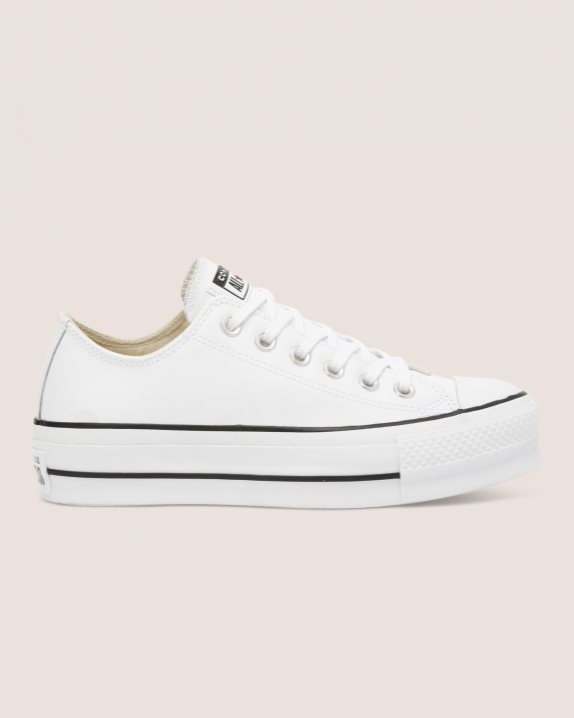 Womens Converse Chuck Taylor All Star Lift Clean Leather Low Top White