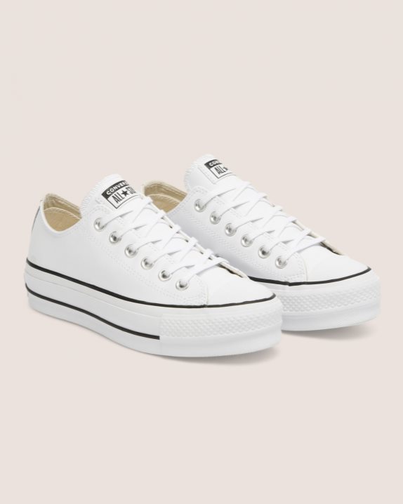 Womens Converse Chuck Taylor All Star Lift Clean Leather Low Top White