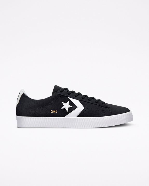 Unisex CONS Pro Leather Vulcanized Pro Low Top Black - Click Image to Close