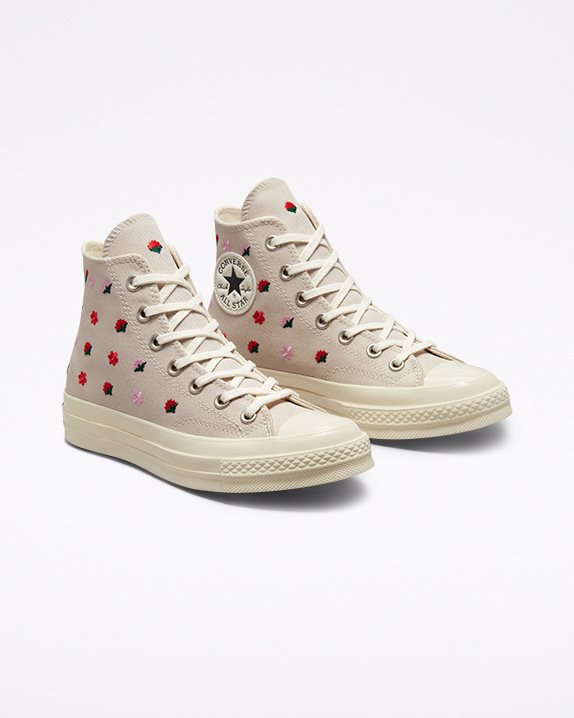 Womens Converse Chuck 70 Festival Broderie High Top Desert Sand - Click Image to Close