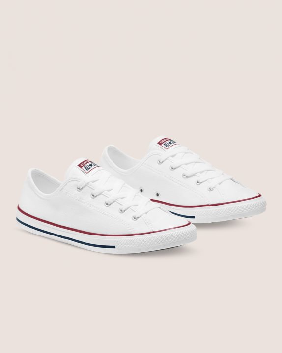 Womens Converse Chuck Taylor All Star Dainty Basic Canvas Low Top White - Click Image to Close