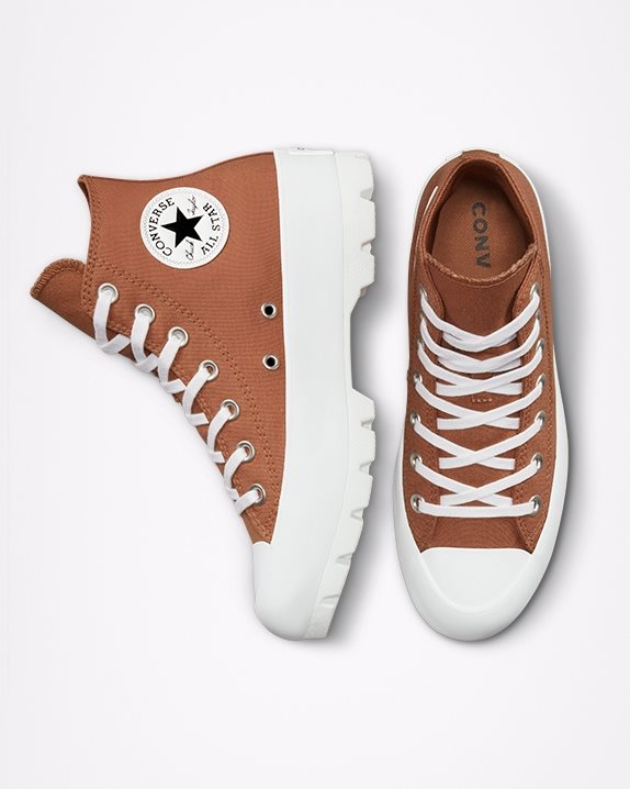 Womens Converse Chuck Taylor All Star Lugged Seasonal Colour High Top Mineral Clay - Click Image to Close