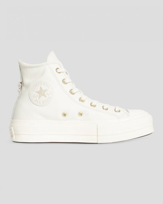 Womens Converse Chuck Taylor All Star Lift Seasonal Colour High Top Egret - Click Image to Close