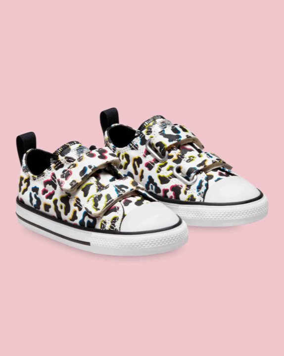 Chuck Taylor All Star Leopard Print Infant 2V Low Top Egret - Click Image to Close