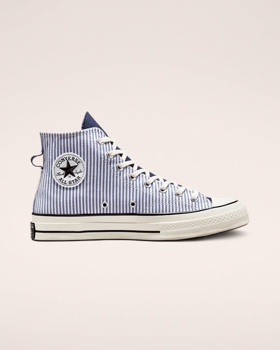 Unisex Converse Chuck 70 Hickory Stripe High Top Washed Indigo