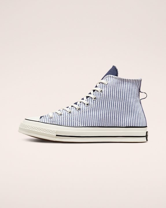 Unisex Converse Chuck 70 Hickory Stripe High Top Washed Indigo